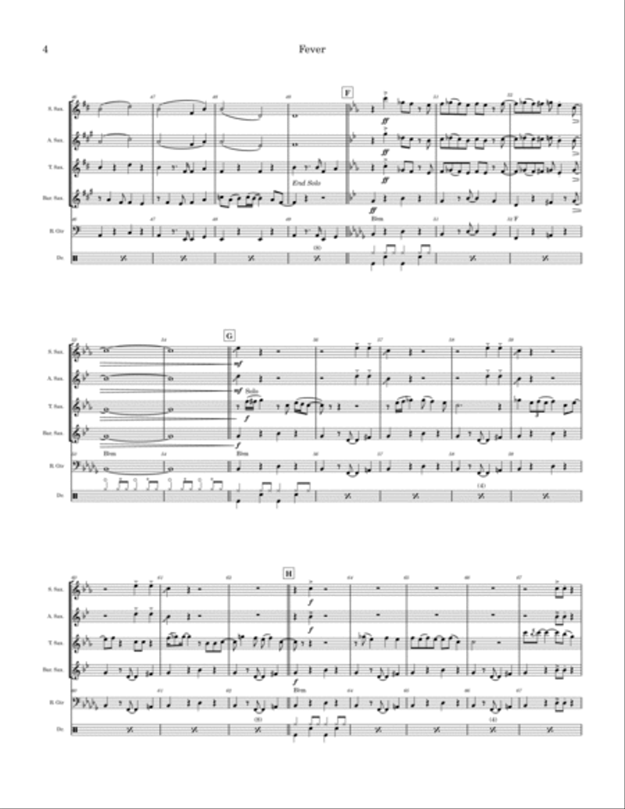 Fever Saxophone Quartet scores gallery preview page 4