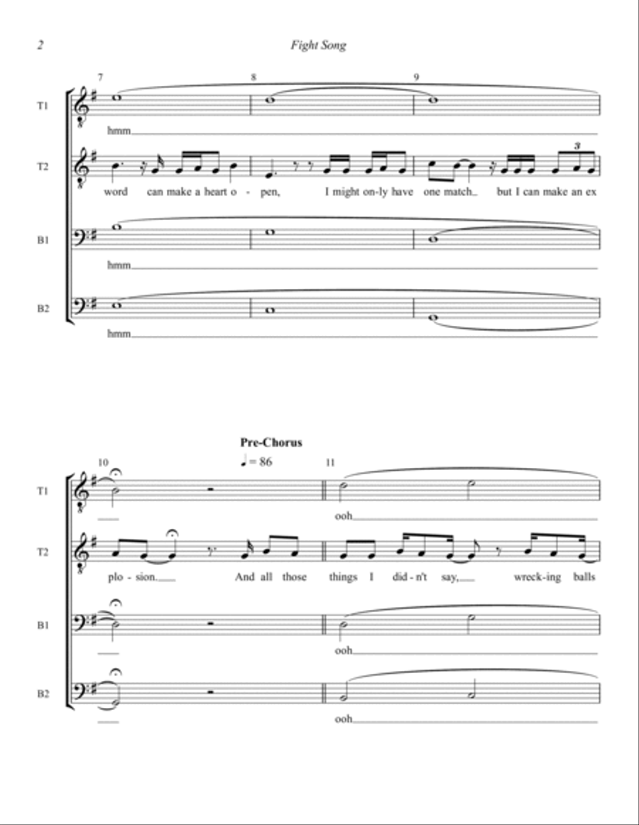 Fight Song (arr. Wayne Grimmer) TTBB scores gallery preview page 2
