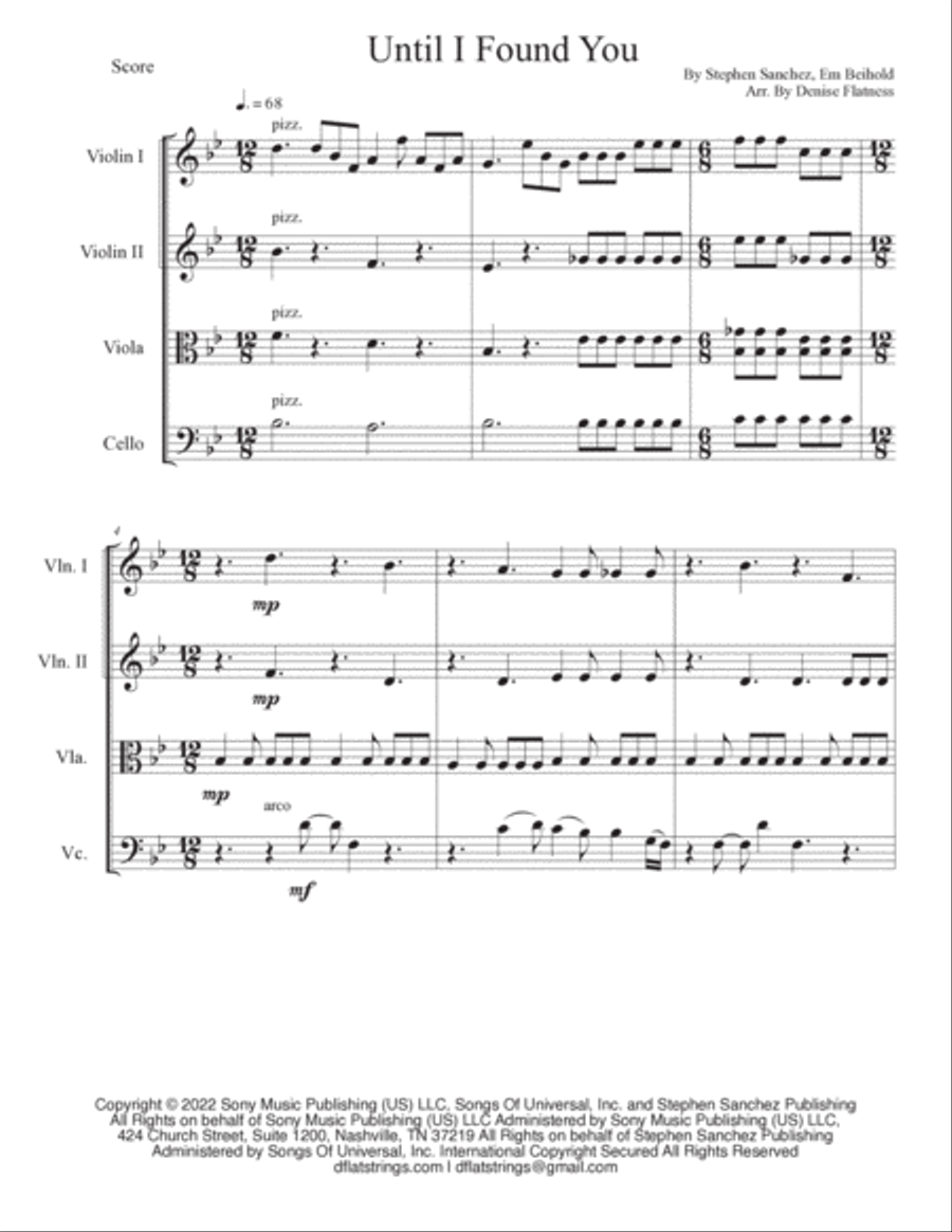Until I Found You String Quartet scores gallery preview page 2