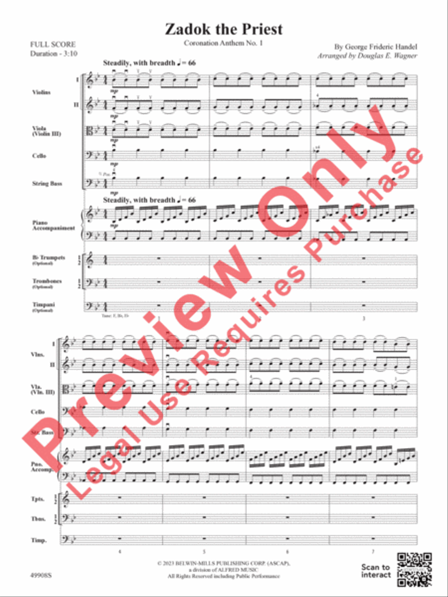 Zadok the Priest String Orchestra scores gallery preview page 4