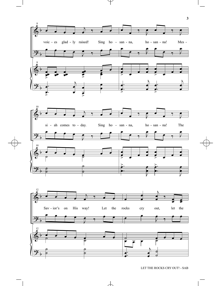 Let The Rocks Cry Out! (An Anthem For Palm Sunday) 3-Part scores gallery preview page 2