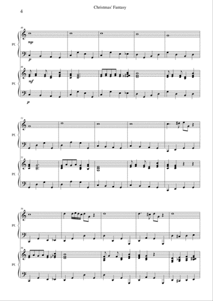 Christmas Fantasy. 2 piano Piano scores gallery preview page 4