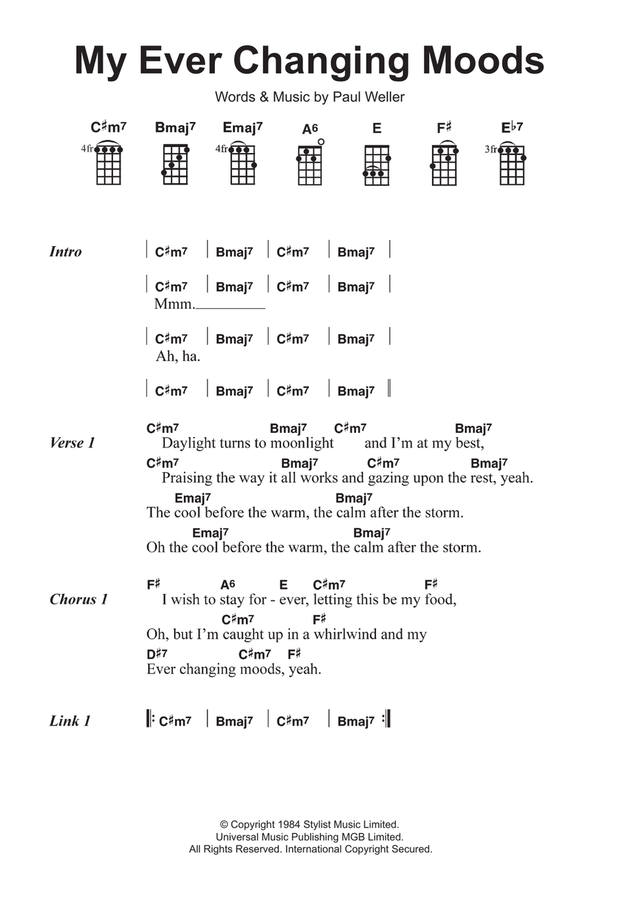 My Ever Changing Moods Ukulele scores gallery preview page 1