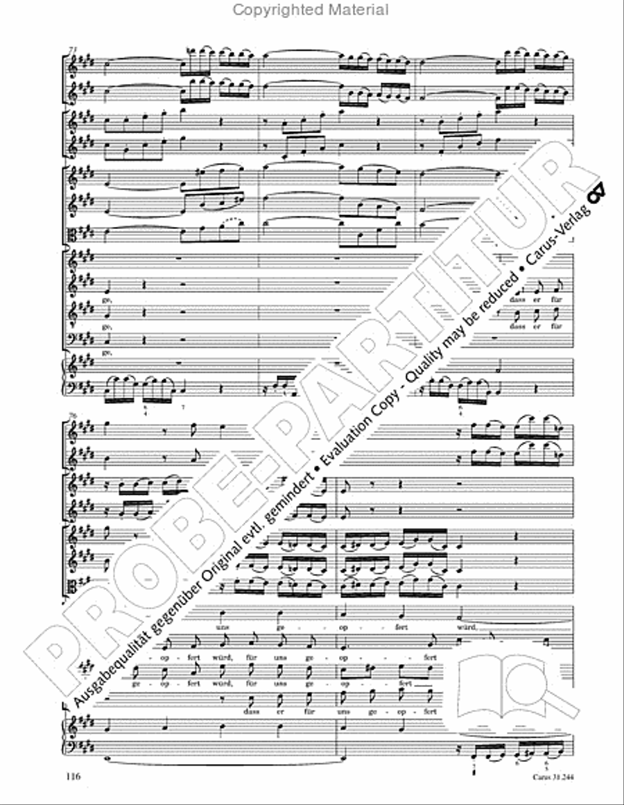 St. Matthew Passion (Matthaus-Passion) 4-Part scores gallery preview page 118