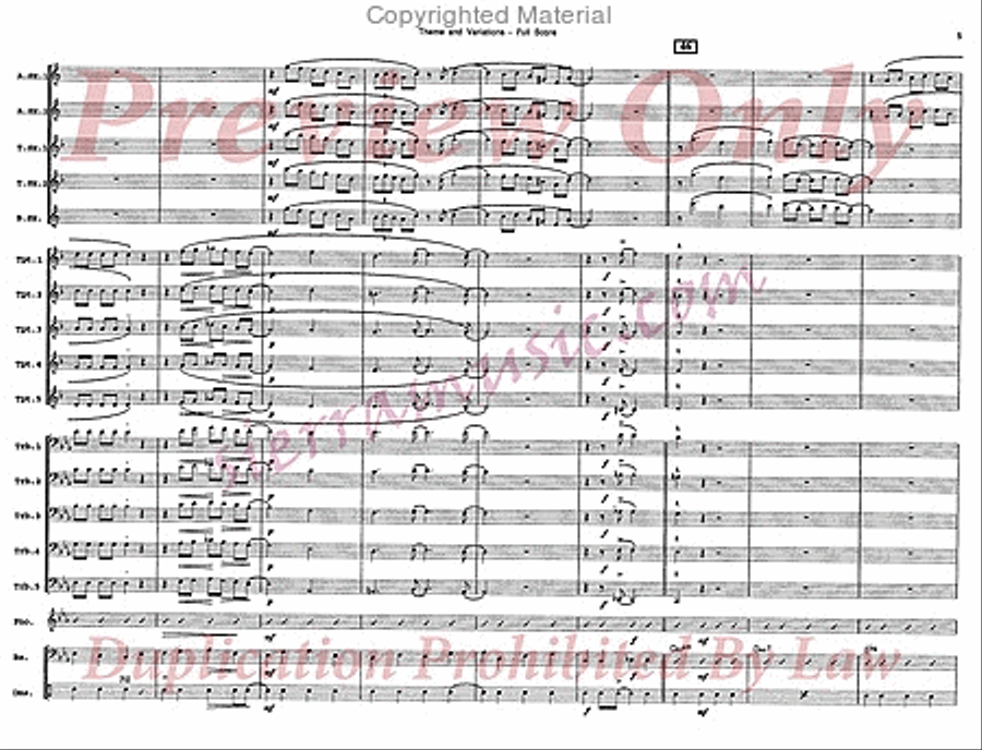 Theme And Variations Jazz Ensemble scores gallery preview page 6