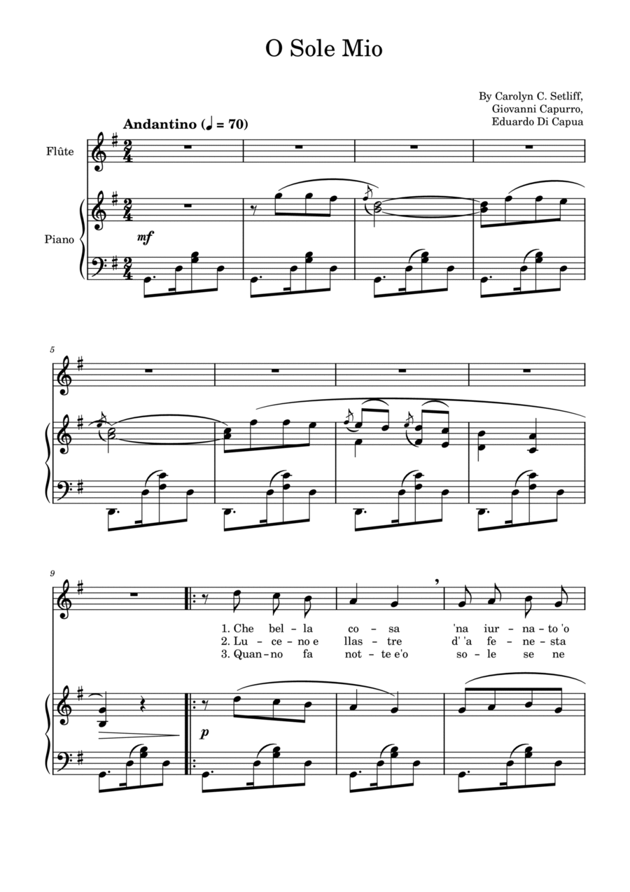 O Sole Mio O Sole Mio Voice scores gallery preview page 1