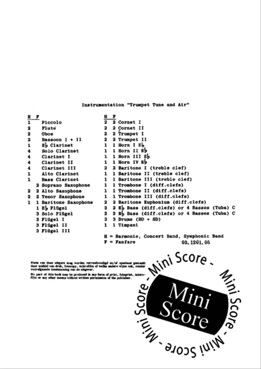 Trumpet Tune and Air Fanfare Band scores gallery preview page 3