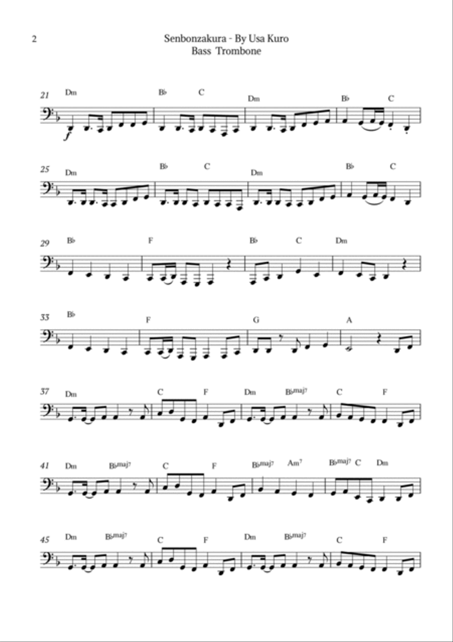 Senbonzakura Bass Trombone scores gallery preview page 2
