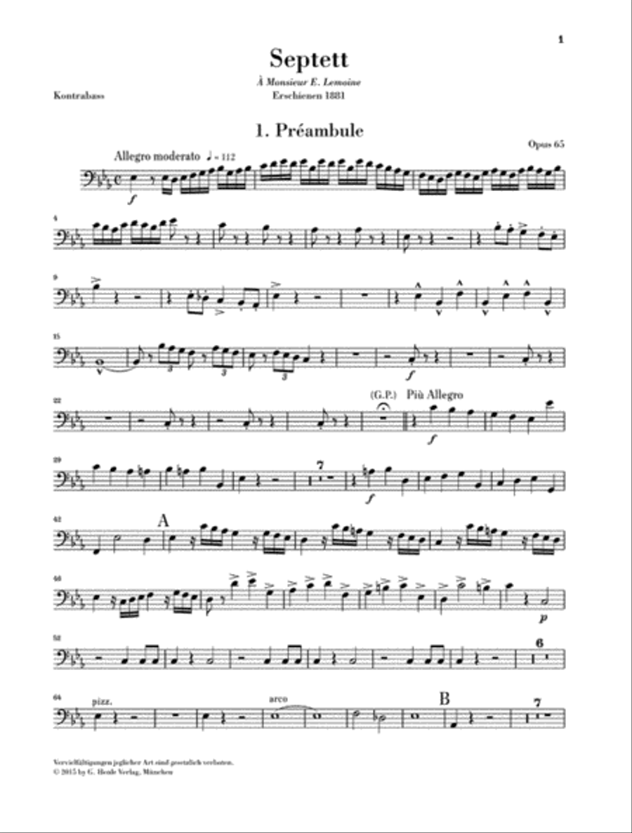 Septet in E-flat Major, Op. 65 Cello scores gallery preview page 9