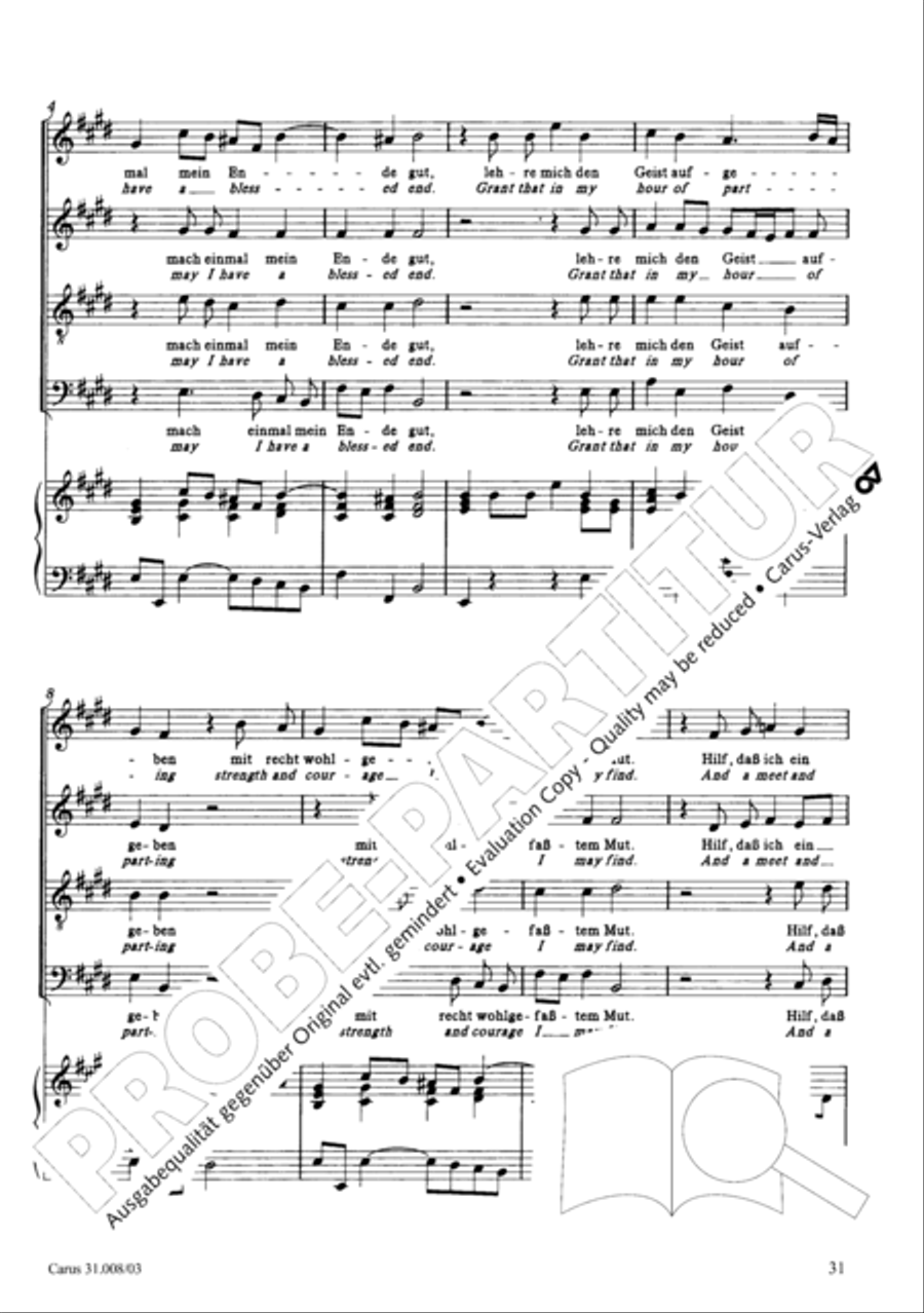 O my God, when shall I perish (Liebster Gott, wenn werd ich sterben) 4-Part scores gallery preview page 36