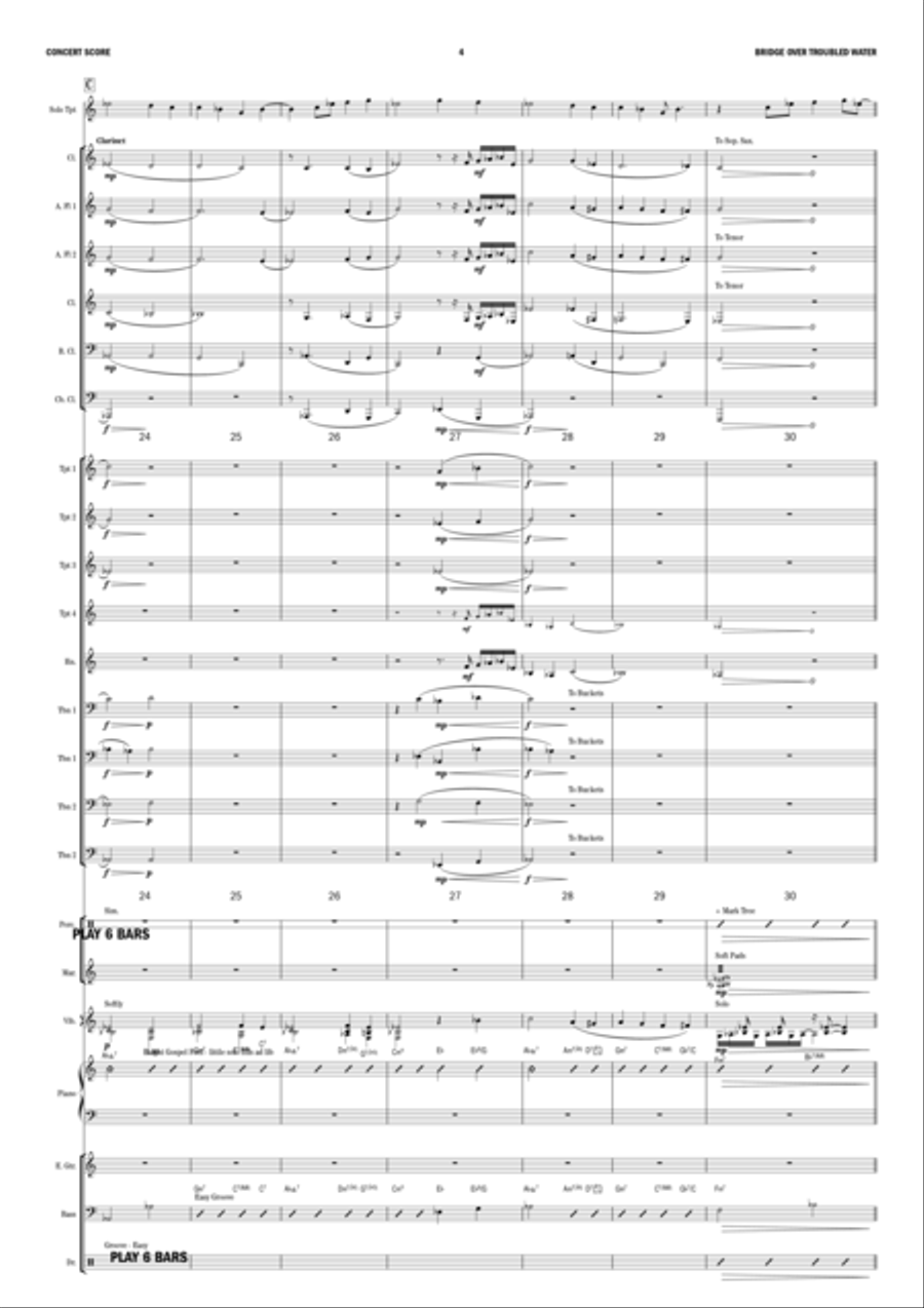 Bridge Over Troubled Water Jazz Ensemble scores gallery preview page 4