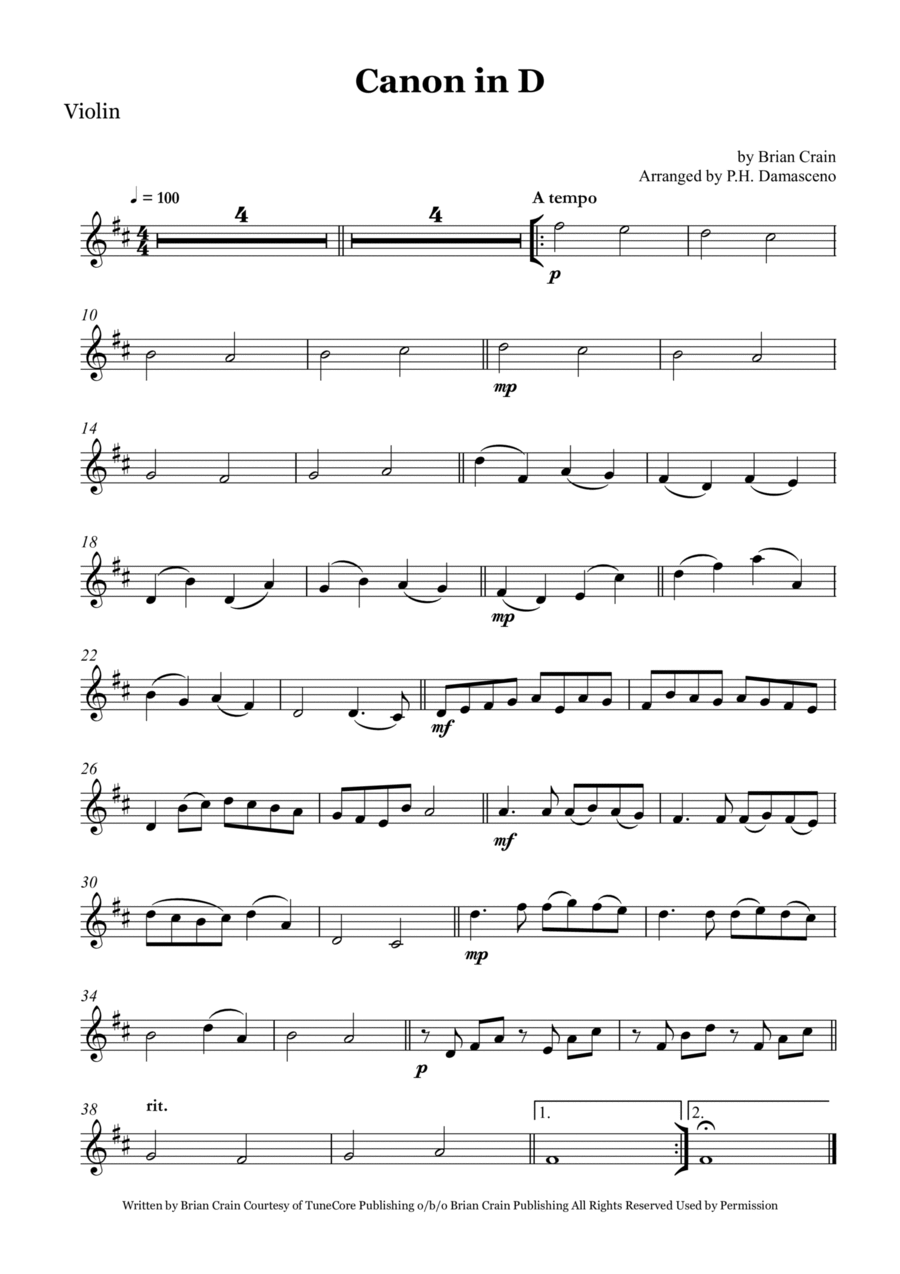 Canon In D String Trio scores gallery preview page 1