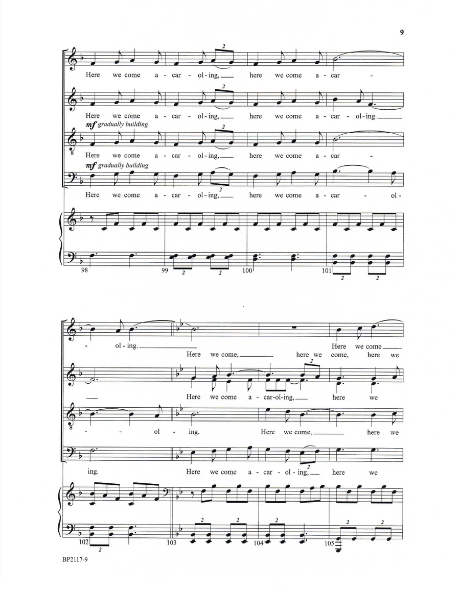 Here We Come A-Caroling Here We Come A-Caroling 4-Part scores gallery preview page 9