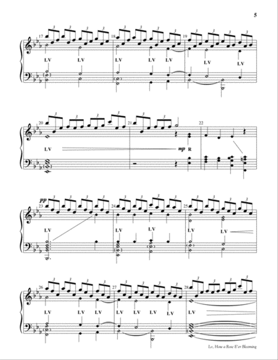 Lo, How a Rose E'er Blooming 5-Octaves scores gallery preview page 4