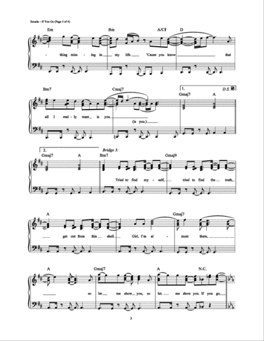 If You Go Piano, Vocal, Guitar scores gallery preview page 3