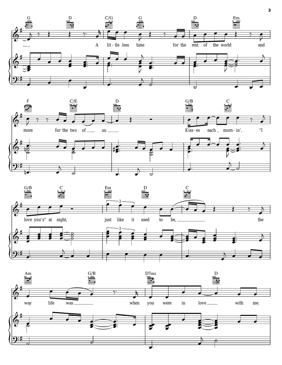 Honesty (Write Me A List) Piano, Vocal, Guitar scores gallery preview page 3