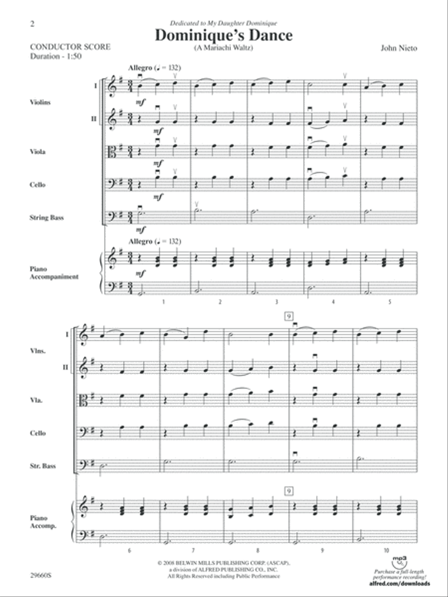 Dominique's Dance: Score Dominique's Dance: Score String Orchestra scores gallery preview page 2