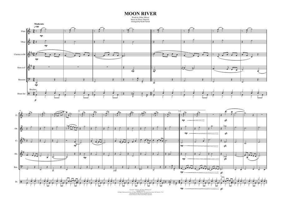 Moon River Woodwind Quintet scores gallery preview page 2
