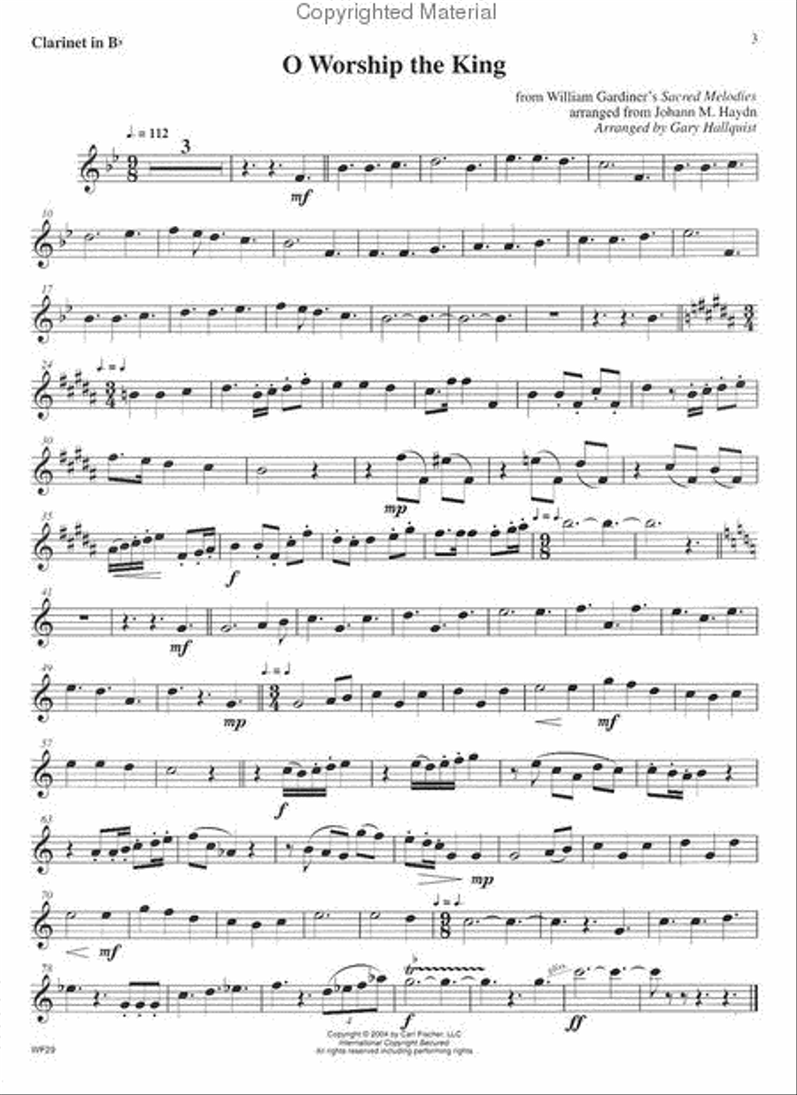 O Worship the King O Worship the King B-Flat Clarinet scores gallery preview page 2