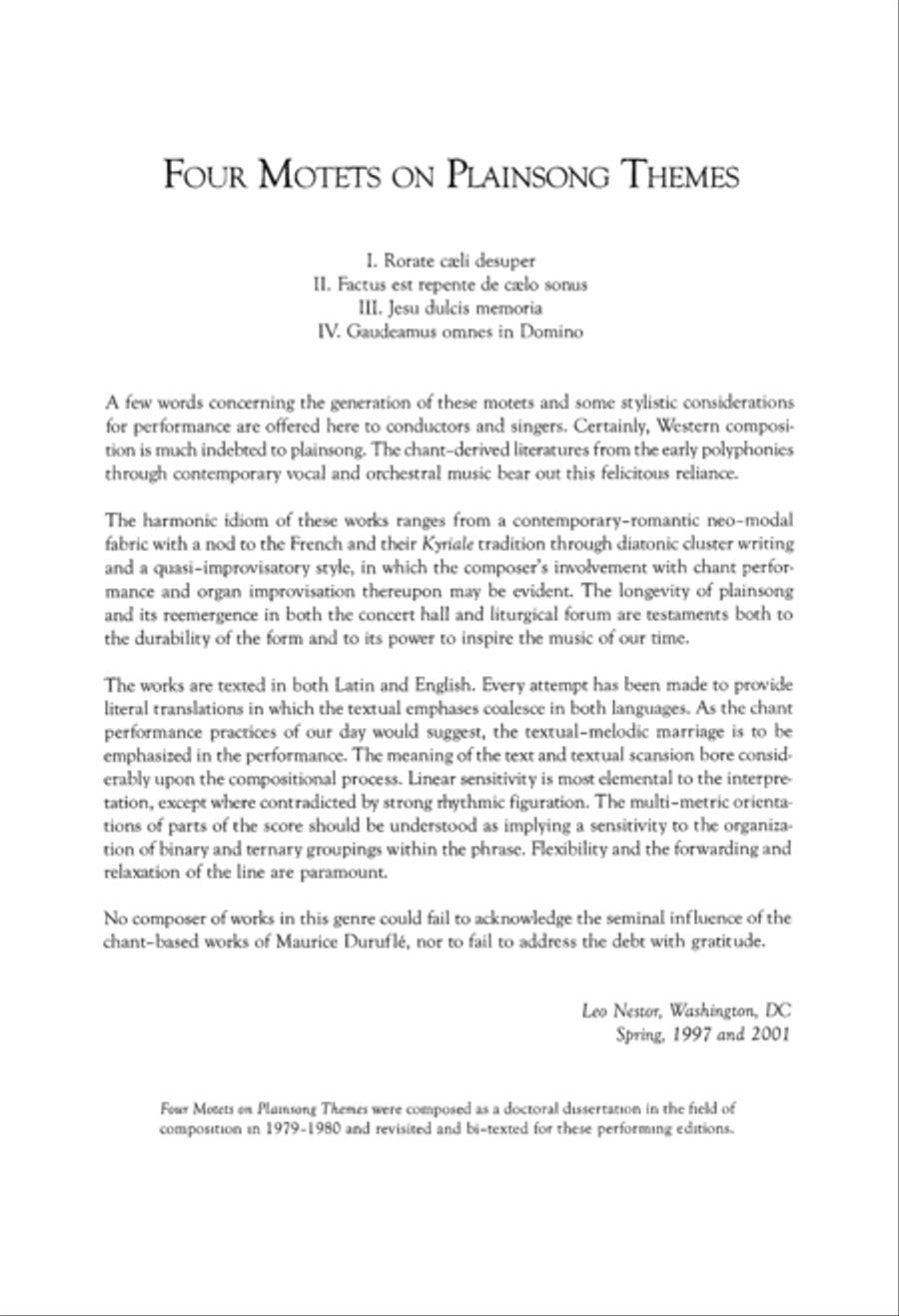 Four Motets on Plainsong Themes: 2. Factus est repente de caelo sonus 4-Part scores gallery preview page 2