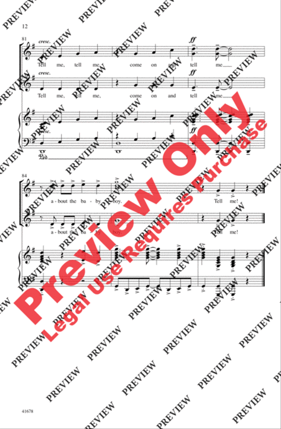 Tell Me, Tell Me! Tell Me, Tell Me! Women's Choir scores gallery preview page 12