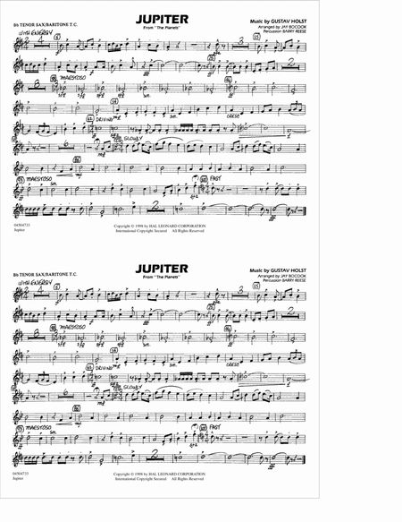 Jupiter (from "The Planets") - Bb Tenor Sax/Baritone TC