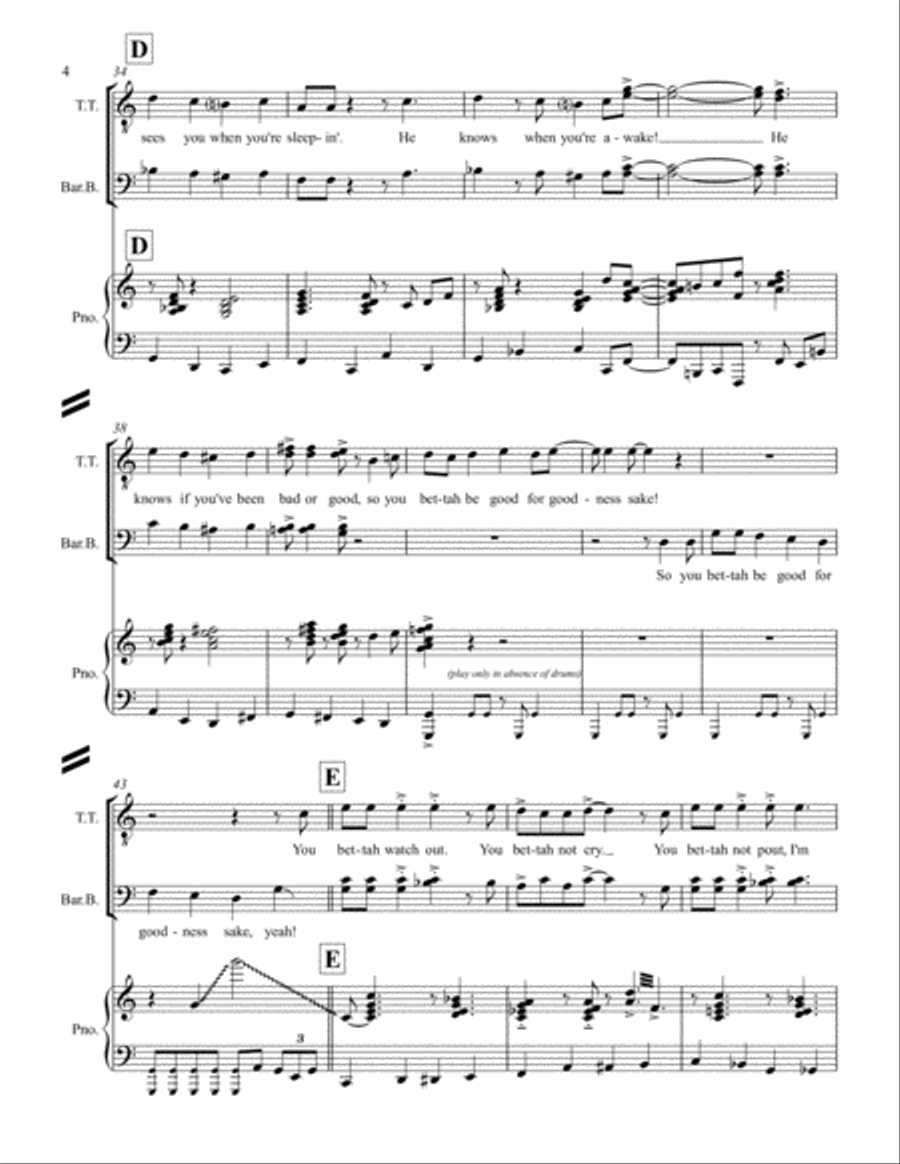 Santa Claus Is Comin' To Town TTBB scores gallery preview page 4