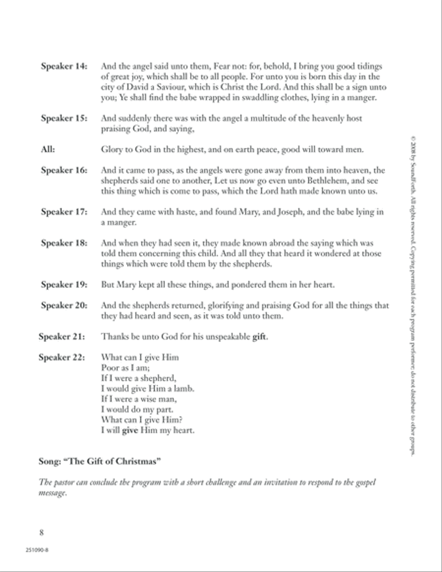 The Gift of Christmas Unison Choir scores gallery preview page 8