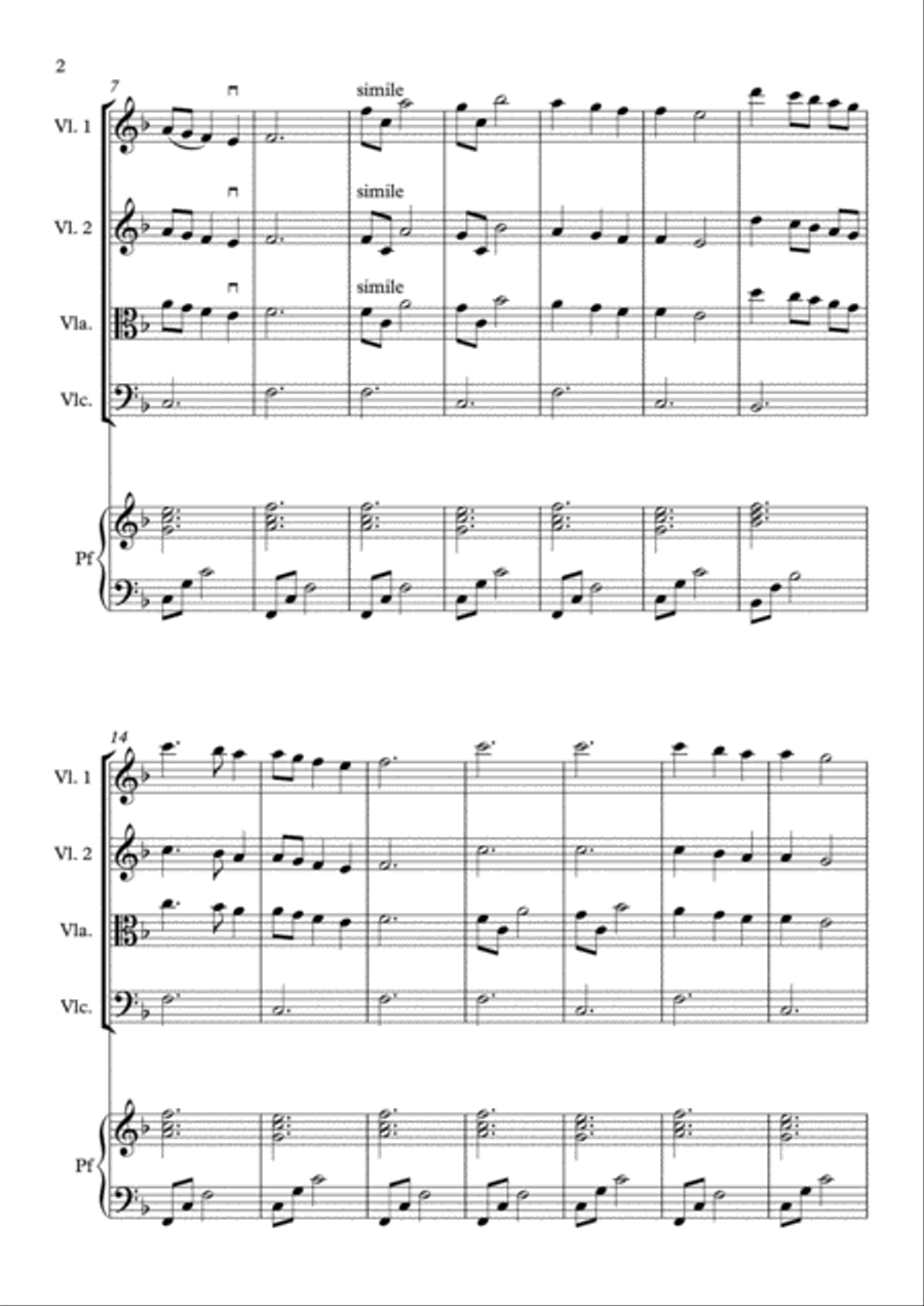 Dona Nobis Pacem (W.A.Mozart) Piano Quartet scores gallery preview page 4