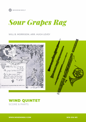 Book cover for Sour Grapes Rag - Will Morrison - Wind Quintet