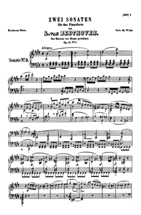 Book cover for Sonata No. 9, Op. 14, No. 1, in E Major