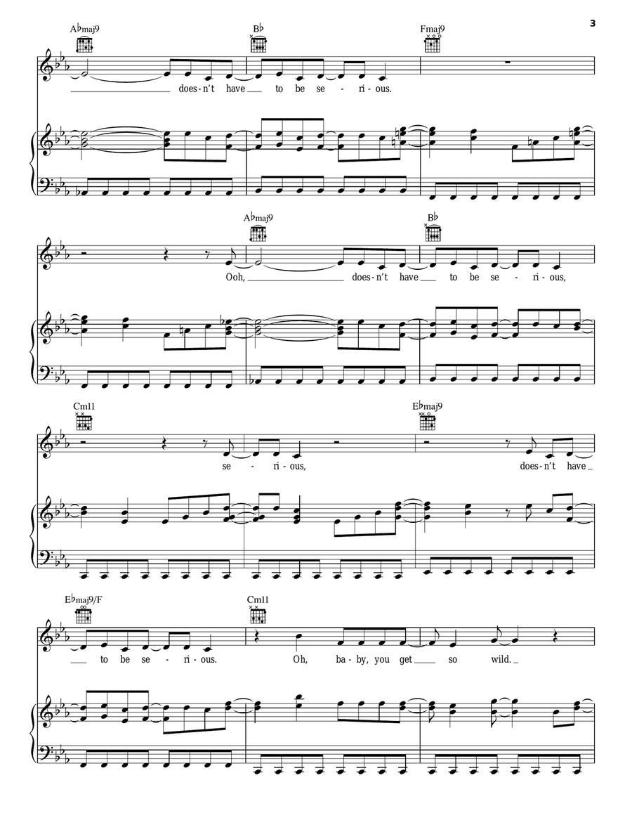 Serious Serious Piano, Vocal, Guitar scores gallery preview page 3