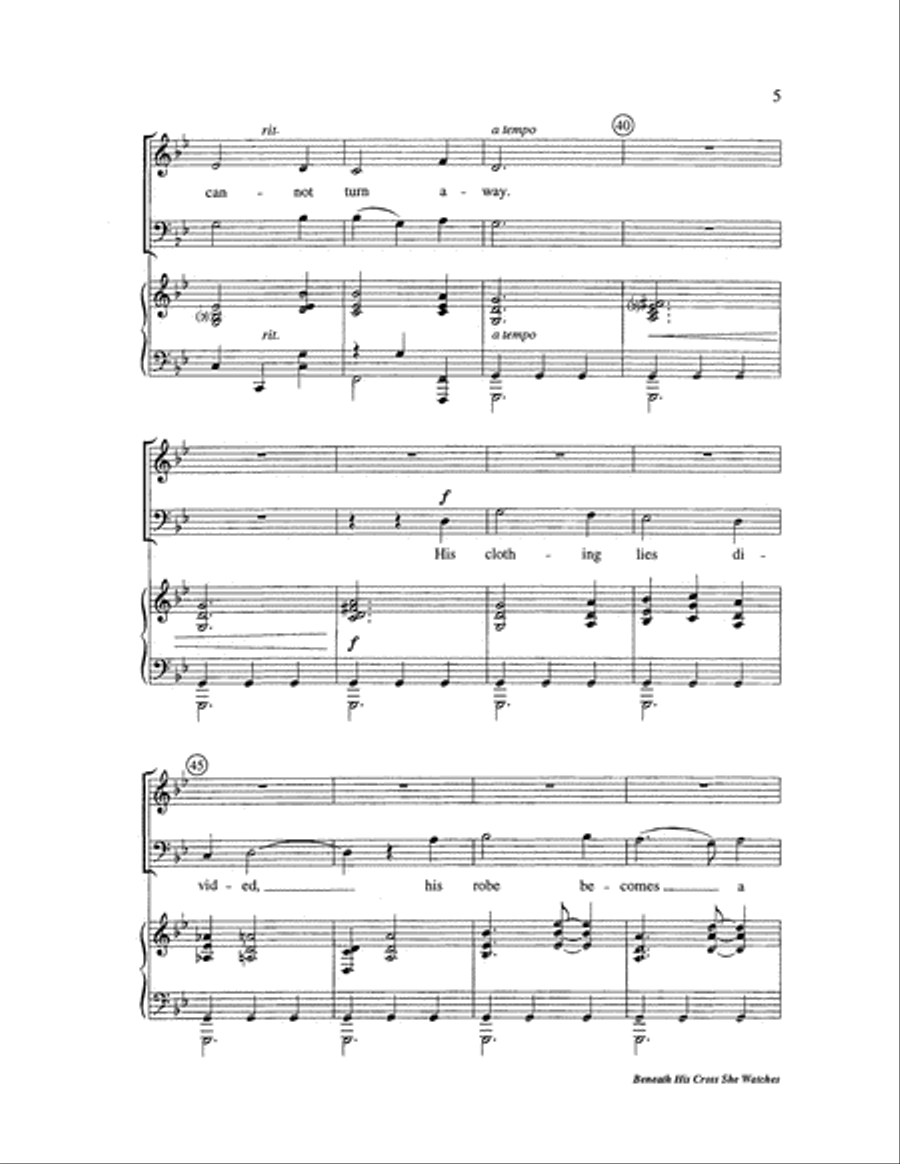 Beneath His Cross She Watches 3-Part scores gallery preview page 5
