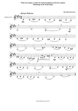 Waltz in E major: for clarinet alone (low register only)