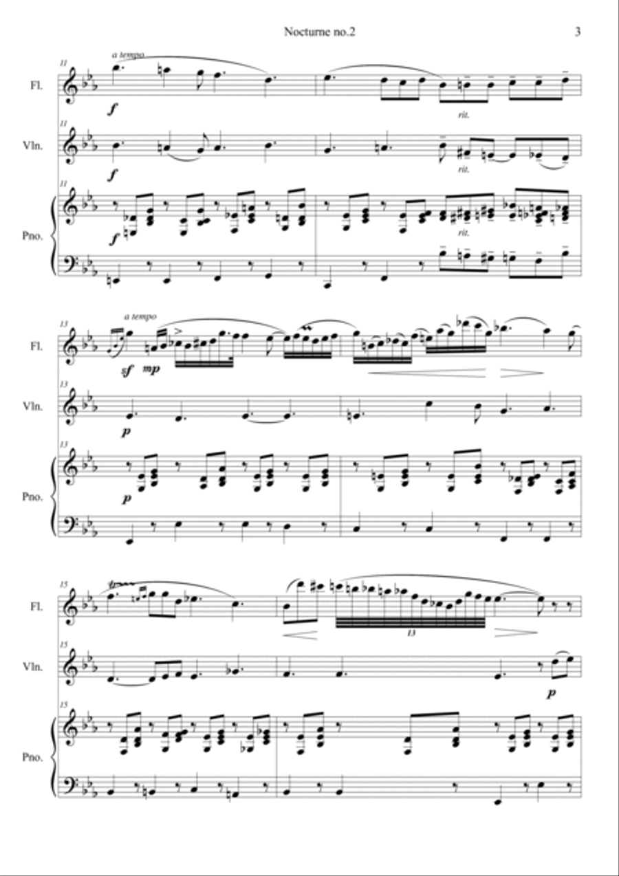 Nocturne No.2 in E flat, Op.9 No.2 Violin scores gallery preview page 3