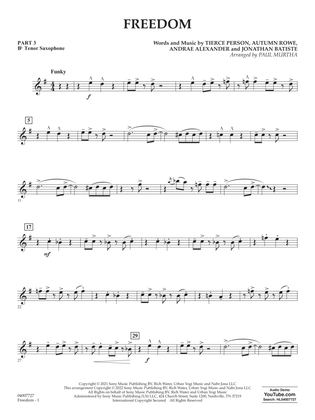 Freedom (arr. Paul Murtha) - Pt.3 - Bb Tenor Saxophone