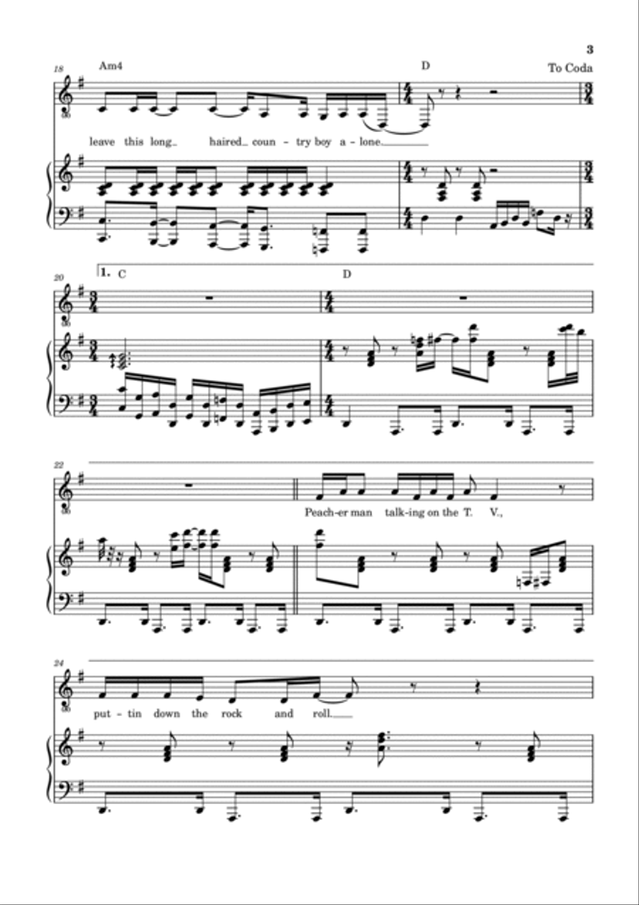 Long Haired Country Boy Long Haired Country Boy Voice scores gallery preview page 4