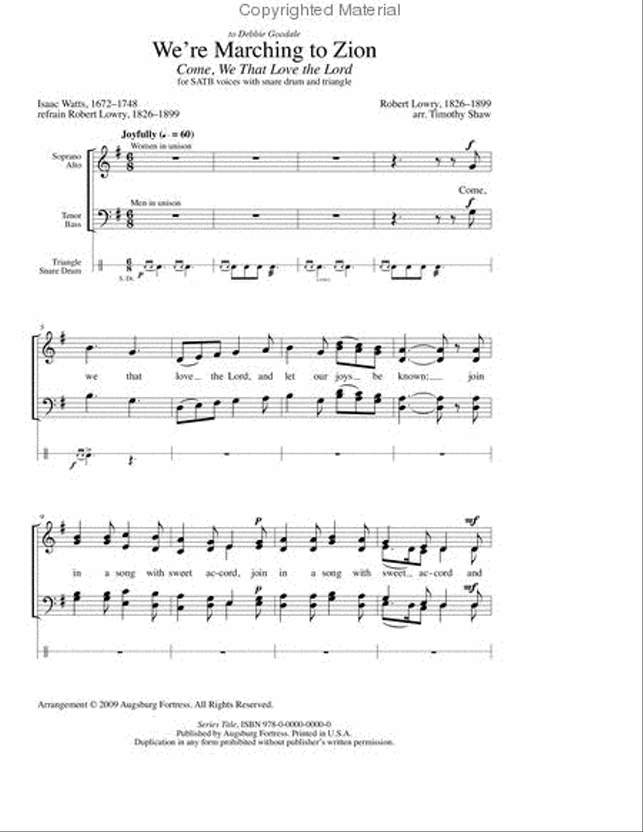We're Marching to Zion 4-Part scores gallery preview page 2