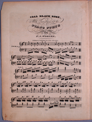 Coal Black Rose, With Variations for the Piano Forte