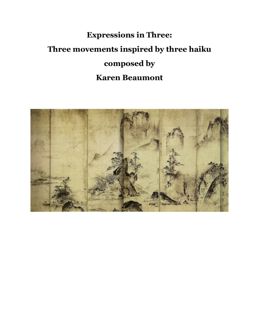Expressions in Three: three movements inspired by three haiku Organ Solo scores gallery preview page 1