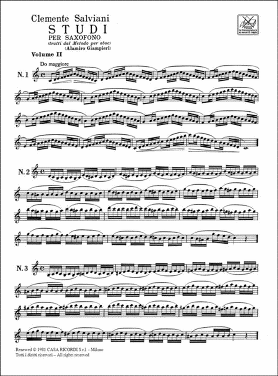 Studi Per Saxofono (Tratti Dal Metodo Per Oboe)