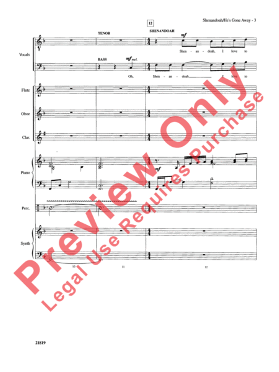 Shenandoah / He's Gone Away Choir scores gallery preview page 4