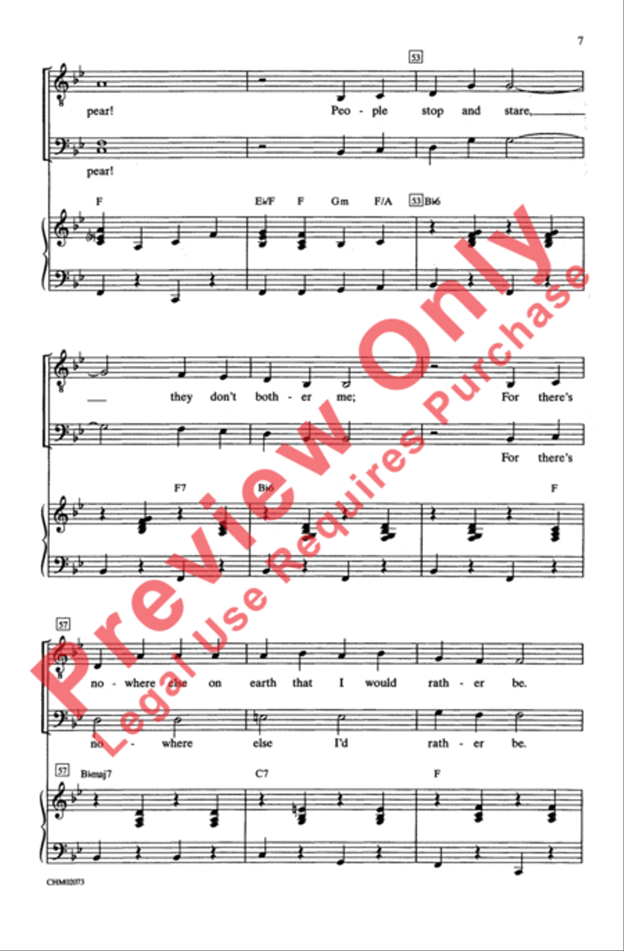 On the Street Where You Live Men's Choir scores gallery preview page 7