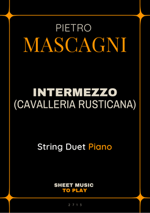 Intermezzo from Cavalleria Rusticana - Piano Trio (Full Score and Parts)