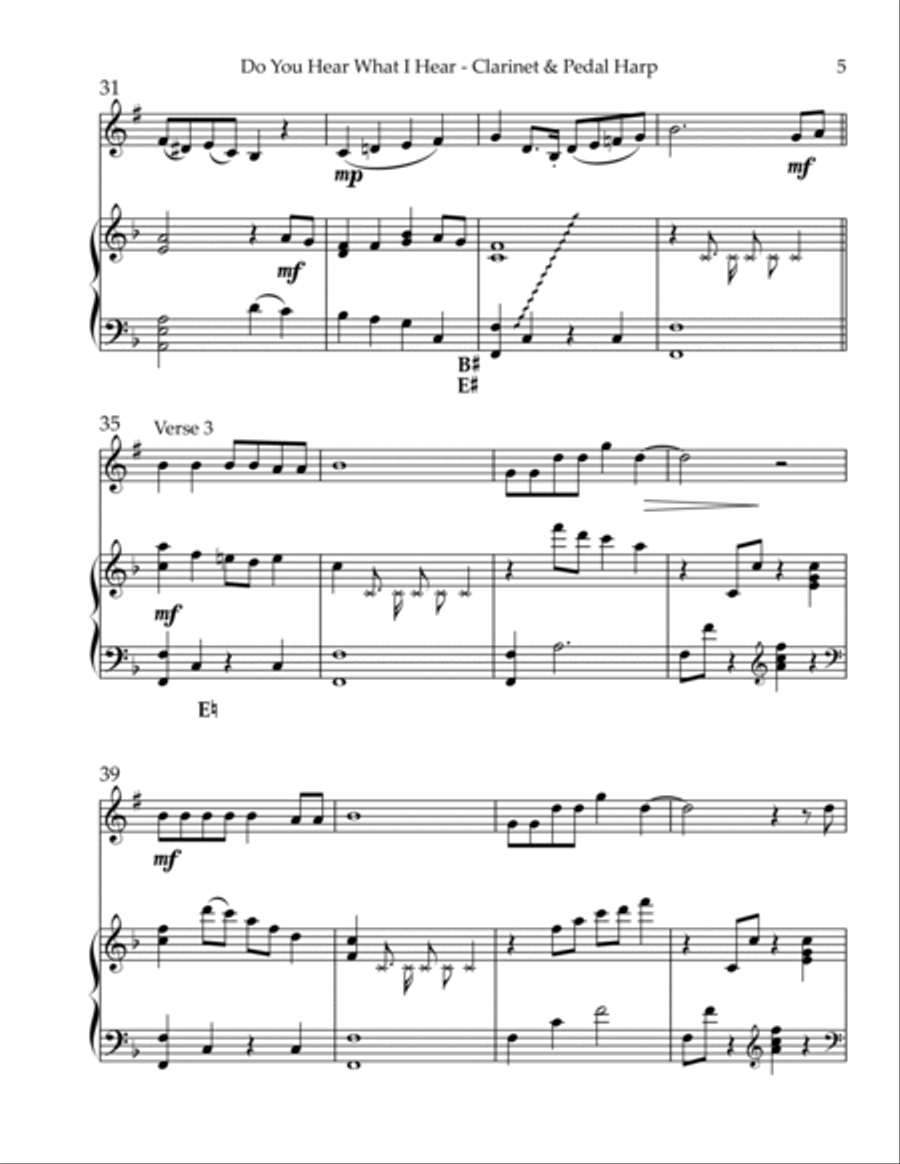 Do You Hear What I Hear B-Flat Clarinet scores gallery preview page 5
