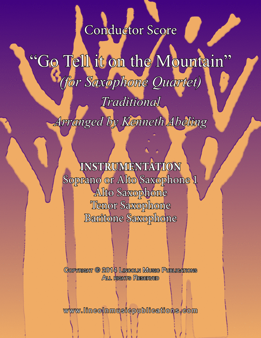 Go Tell it on the Mountain (for Saxophone Quartet SATB or AATB) Saxophone Quartet scores gallery preview page 1