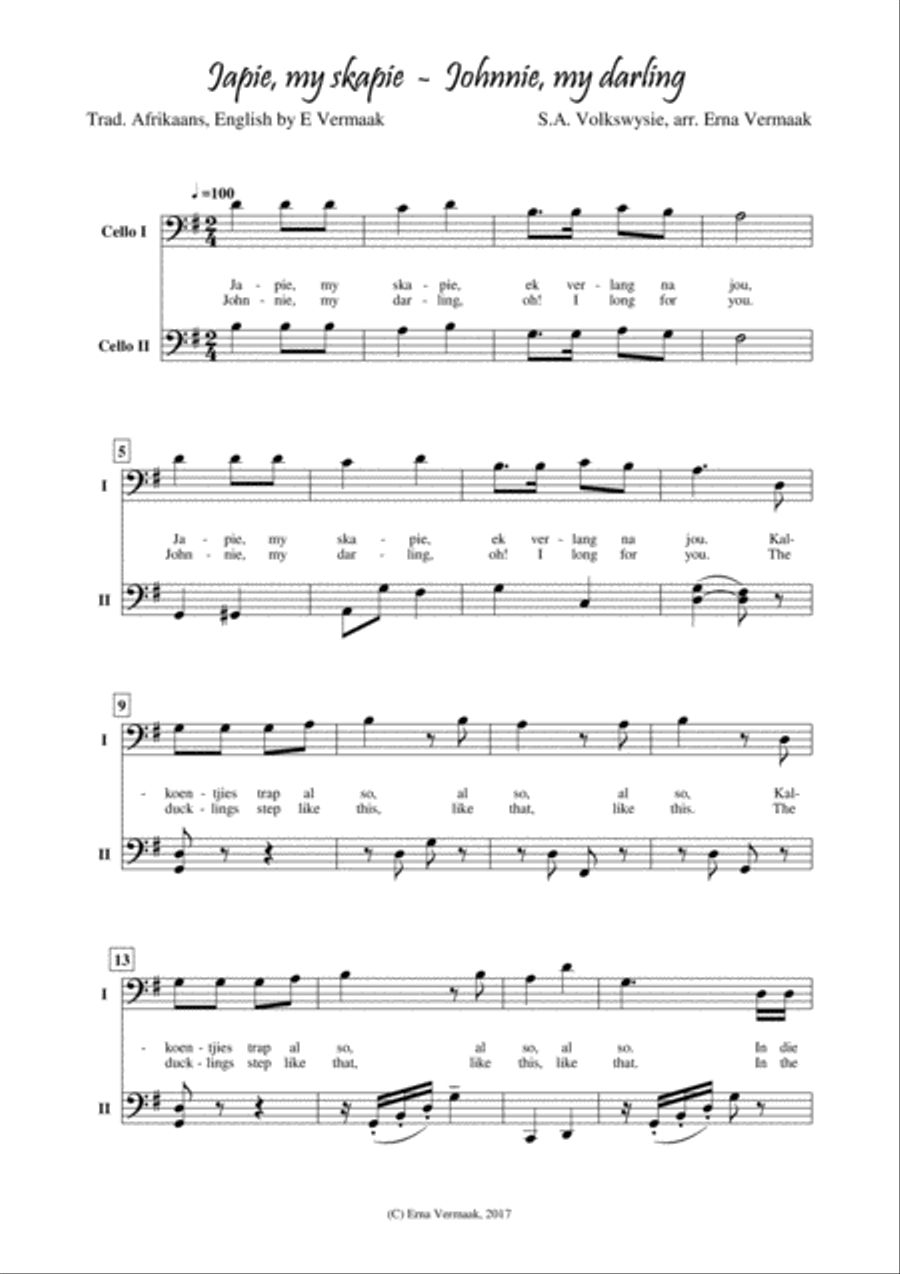 Japie my skapie String Duet scores gallery preview page 1