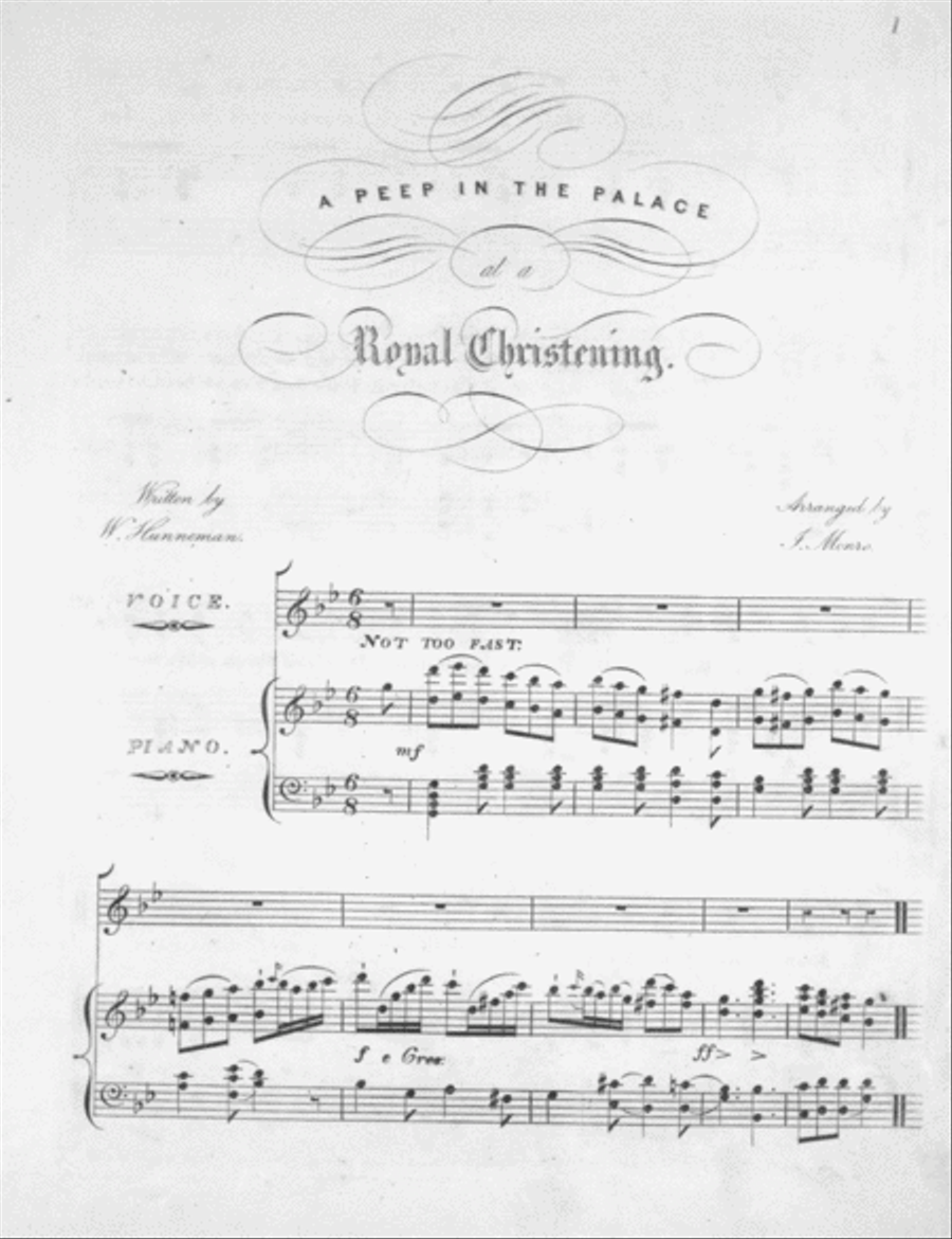 A Peep in the Palce at a Royal Christening. A New Comic Song Voice scores gallery preview page 2