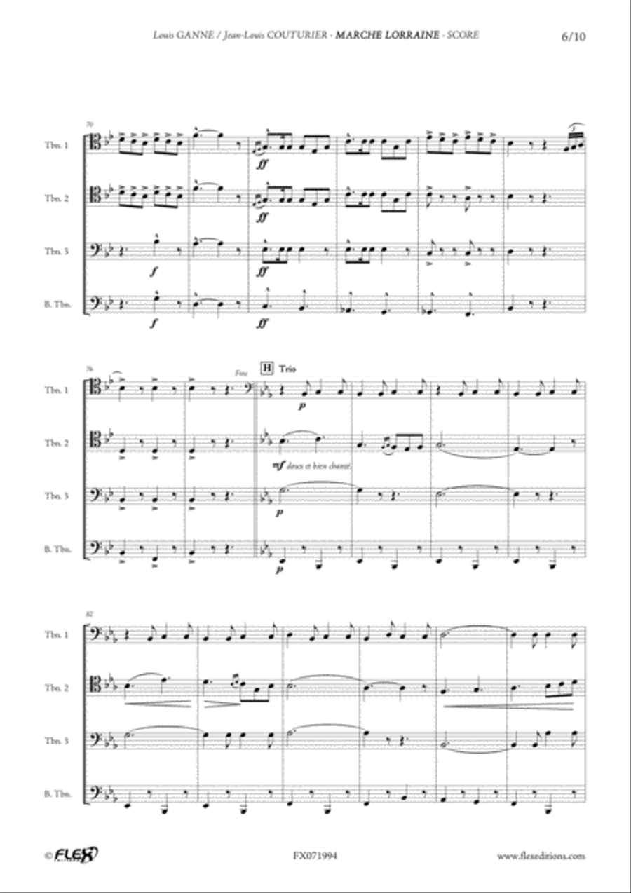 Marche Lorraine Marche Lorraine Trombone Quartet scores gallery preview page 6