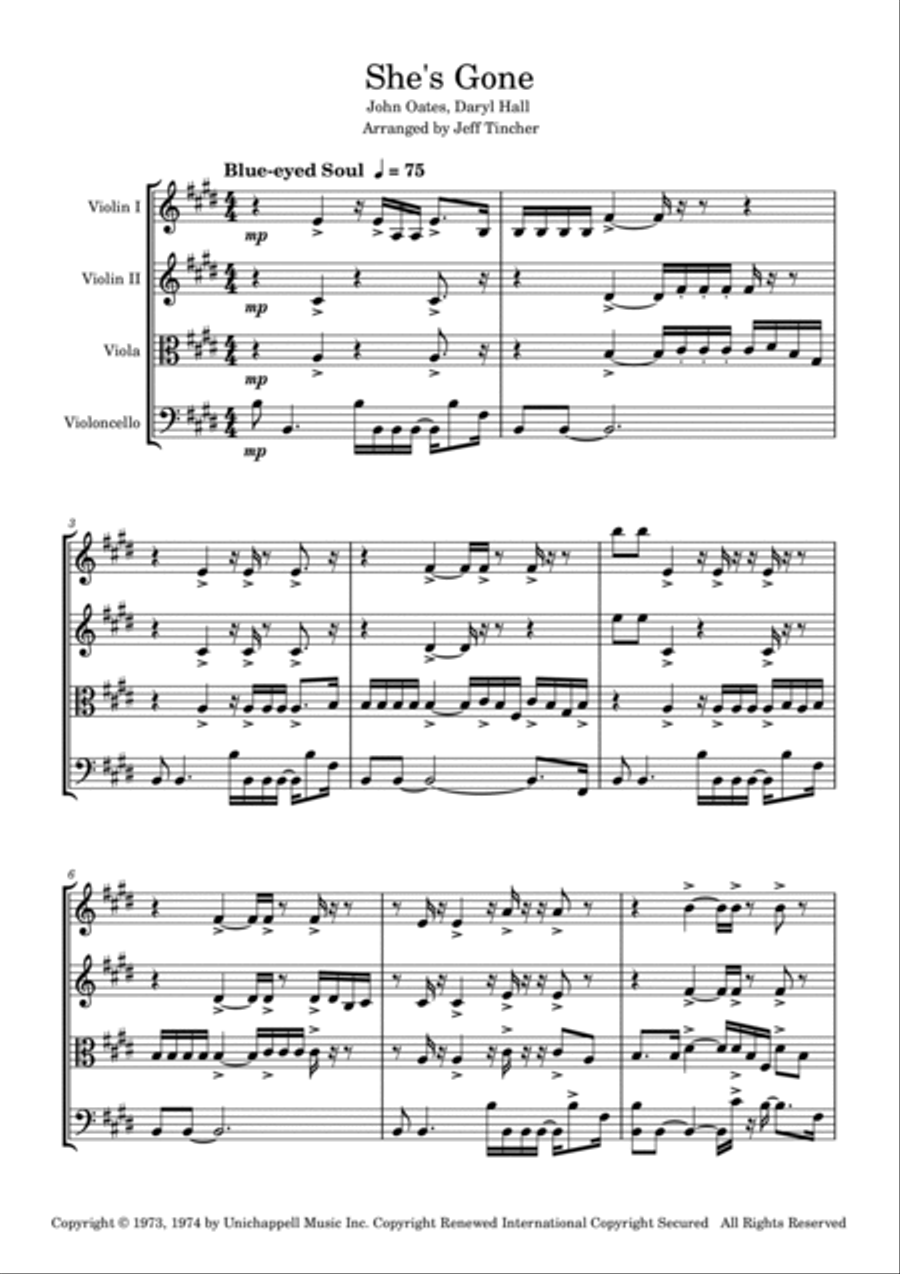 She's Gone String Quartet scores gallery preview page 2